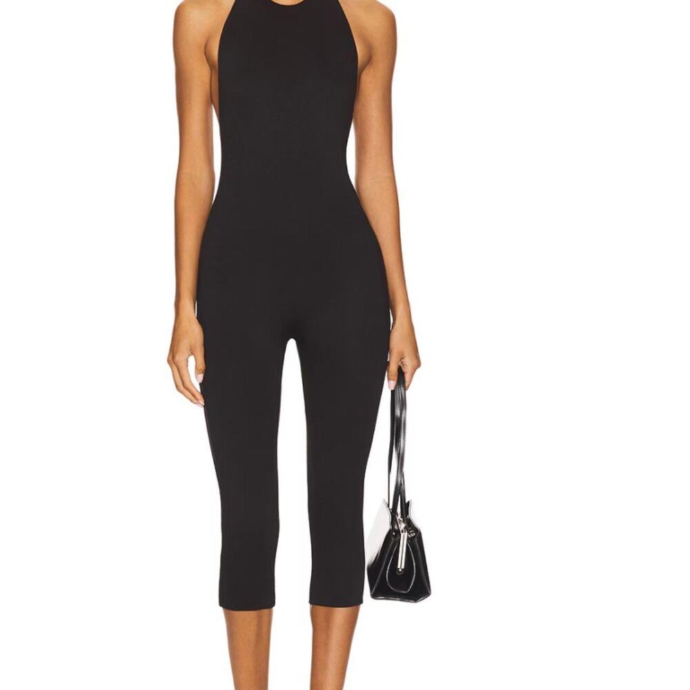Afrm patty jumpsuit in black